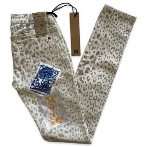 NWT KSUBI Super Skinny Cheetah Print Jeans Size 24